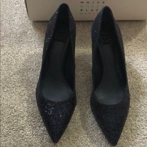 Navy blue sparkle 2 in.high heel pumps. Never worn